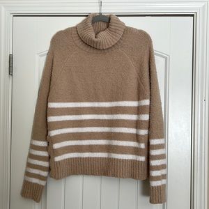 Anthropologie Francesca’s Harper Women’s Beige and White Striped Jumper Size: M